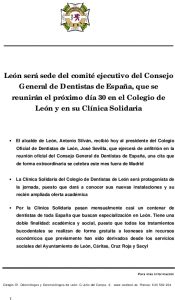 León será sede del comité ejecutivo del Consejo General de Dentistas de España
