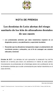 Riesgo sanitario en alineadores dentales caseros