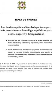 Los dentistas piden a Sanidad que incorpore más prestaciones odontológicas públicas para niños, mayores y discapacitados